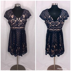 Juniors Navy Blue Lace Dress